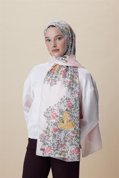 LARİN MULBERRY İPEK ŞAL 70*190 - PUDRA PEMBE
