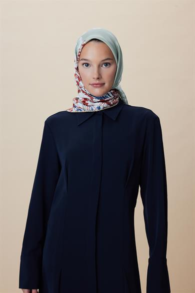 LARİN TİVİL İPEK EŞARP 90*90 CM - NİL YEŞİLİ