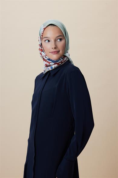 LARİN TİVİL İPEK EŞARP 90*90 CM - NİL YEŞİLİ