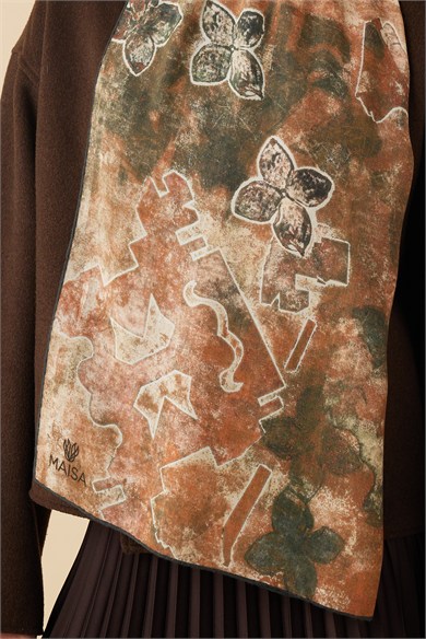 LATİF YÜN MODAL ŞAL 70*200 CM - TABA