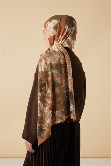 LATİF YÜN MODAL ŞAL 70*200 CM - TABA