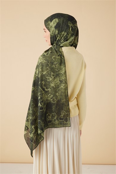 LATİF YÜN MODAL ŞAL 70*200 CM - YEŞİL