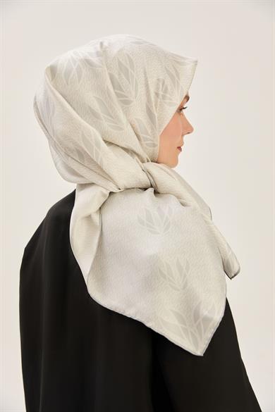 LAVİ TİVİL İPEK EŞARP 90*90 CM - AÇIK GRİ