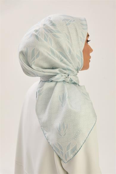 LAVİ TİVİL İPEK EŞARP 90*90 CM - AÇIK MAVİ