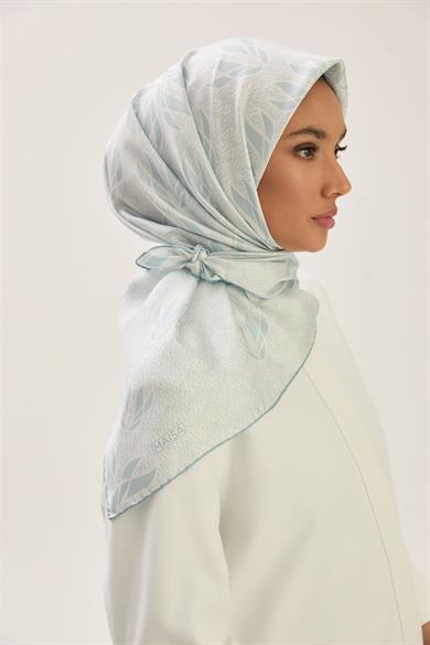 LAVİ TİVİL İPEK EŞARP 90*90 CM - AÇIK MAVİ