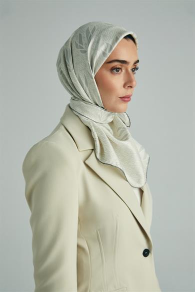 LAVİ TİVİL İPEK EŞARP 90*90 CM - EKRU