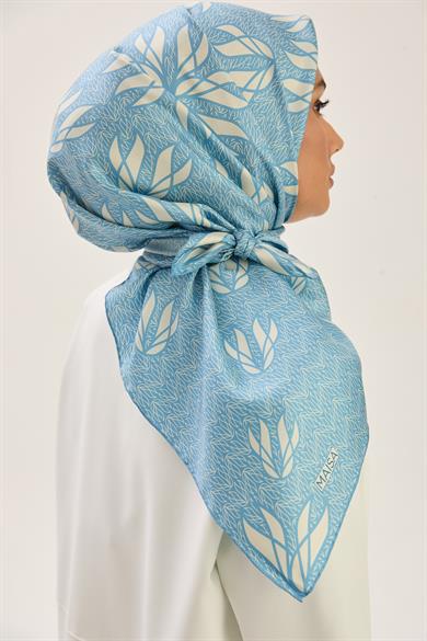 LAVİ TİVİL İPEK EŞARP 90*90 CM - MAVİ