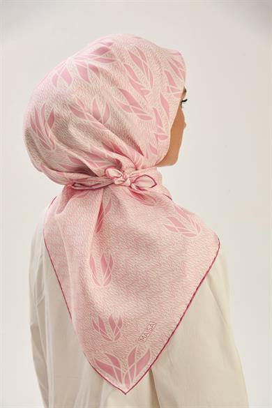 LAVİ TİVİL İPEK EŞARP 90*90 CM - PEMBE