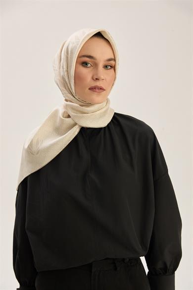 LAVİ TİVİL İPEK EŞARP 90*90 CM - VİZON