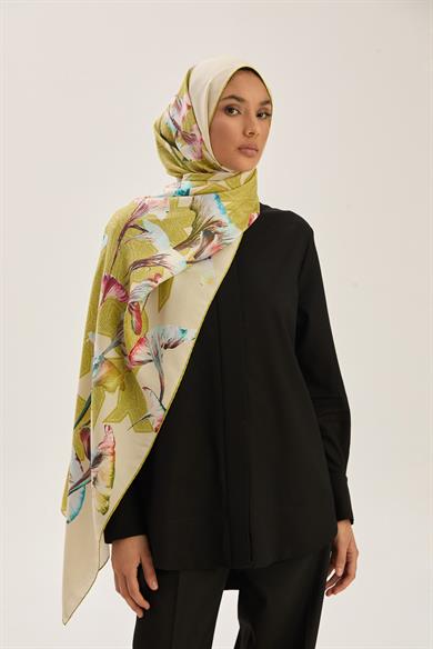 LEMA PAMUK İPEK ŞAL 70*190 CM - CAMEL