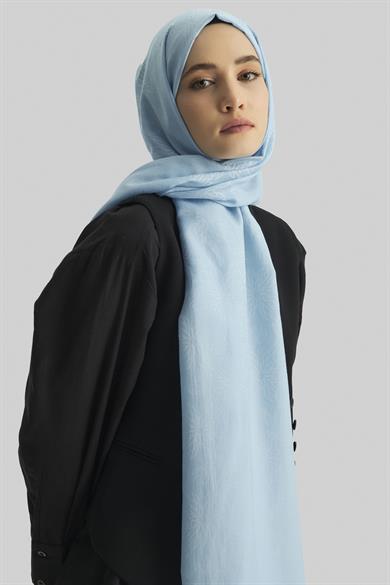 LİZAY PAMUK İPEK ŞAL- AÇIK MAVİ