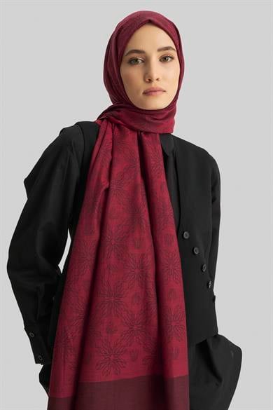LİZAY PAMUK İPEK ŞAL-BORDO