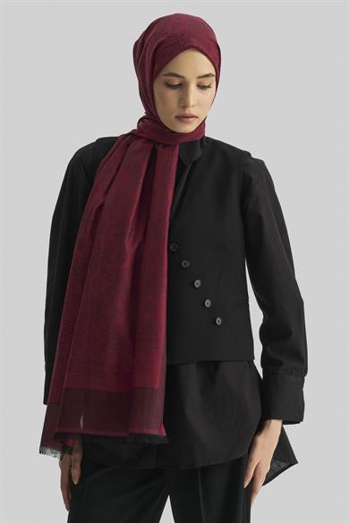 LİZAY PAMUK İPEK ŞAL-BORDO