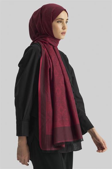 LİZAY PAMUK İPEK ŞAL-BORDO