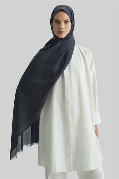 LİZAY PAMUK İPEK ŞAL-INDIGO
