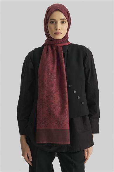 LİZAY PAMUK İPEK ŞAL-KIRMIZI