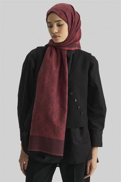 LİZAY PAMUK İPEK ŞAL-KIRMIZI