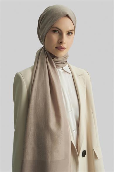 LİZAY PAMUK İPEK ŞAL-KOYU BEJ