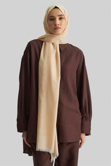 LİZAY PAMUK İPEK ŞAL- KREM