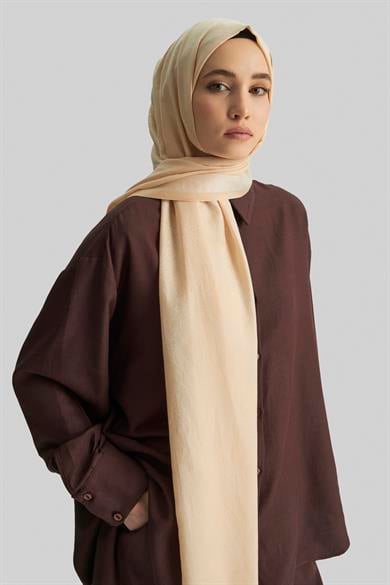 LİZAY PAMUK İPEK ŞAL- KREM