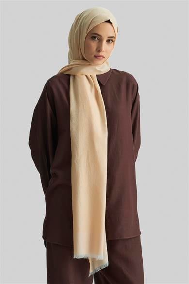 LİZAY PAMUK İPEK ŞAL- KREM