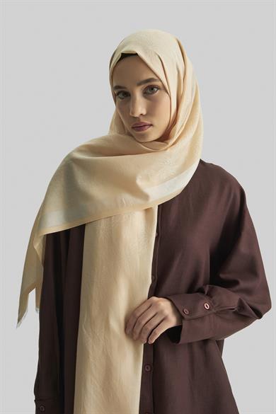 LİZAY PAMUK İPEK ŞAL- KREM