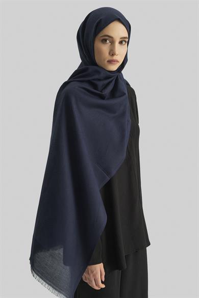 LİZAY PAMUK İPEK ŞAL-LACİVERT