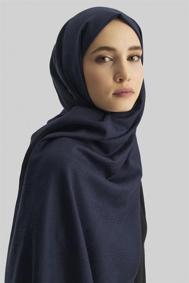 LİZAY PAMUK İPEK ŞAL-LACİVERT