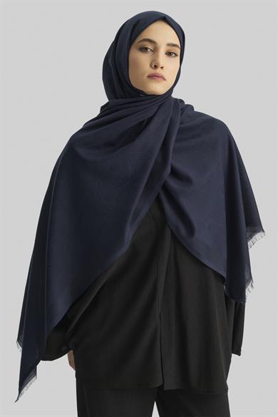 LİZAY PAMUK İPEK ŞAL-LACİVERT