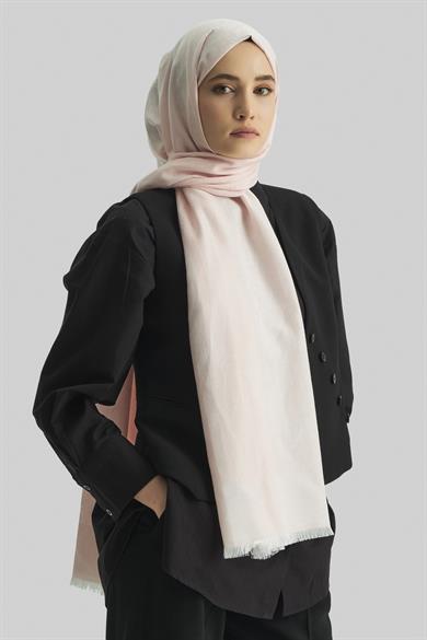 LİZAY PAMUK İPEK ŞAL- PUDRA PEMBE