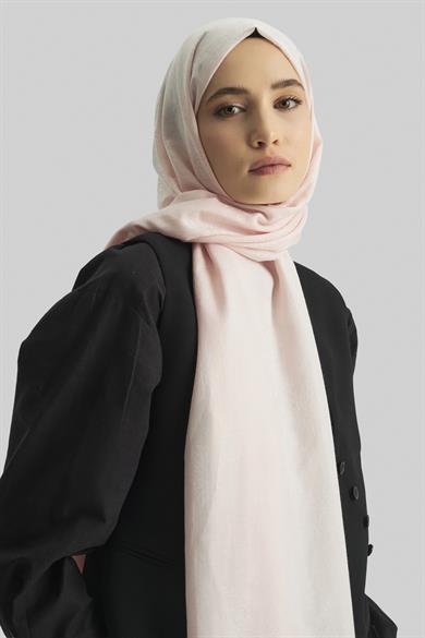 LİZAY PAMUK İPEK ŞAL- PUDRA PEMBE