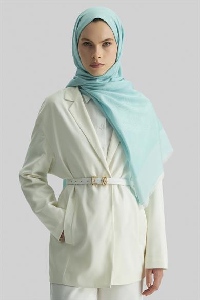 LİZAY PAMUK İPEK ŞAL- TURKUAZ