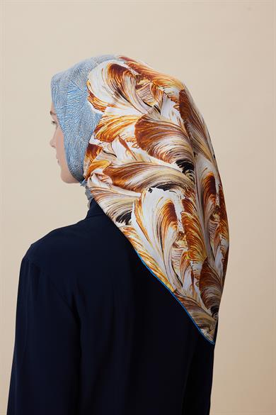 LUNA TİVİL İPEK EŞARP 90*90 CM - KREM
