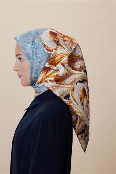 LUNA TİVİL İPEK EŞARP 90*90 CM - KREM