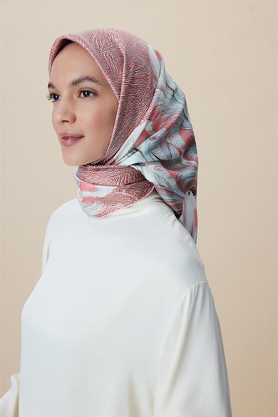 LUNA TİVİL İPEK EŞARP 90*90 CM - PEMBE
