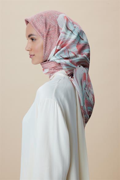 LUNA TİVİL İPEK EŞARP 90*90 CM - PEMBE