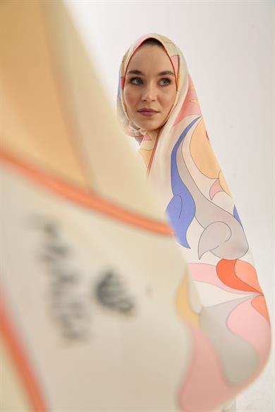 MAH PAMUK İPEK ŞAL 70*190 CM - MAVİ