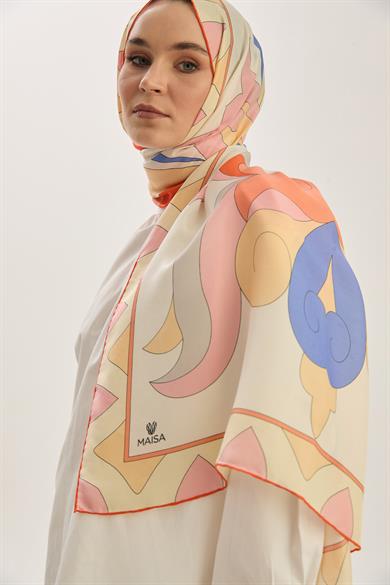 MAH PAMUK İPEK ŞAL 70*190 CM - MAVİ