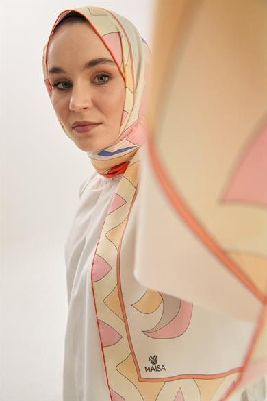 MAH PAMUK İPEK ŞAL 70*190 CM - MAVİ