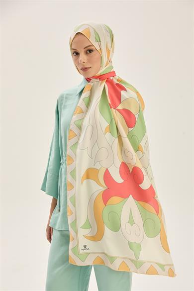 MAH PAMUK İPEK ŞAL 70*190 CM - TURUNCU