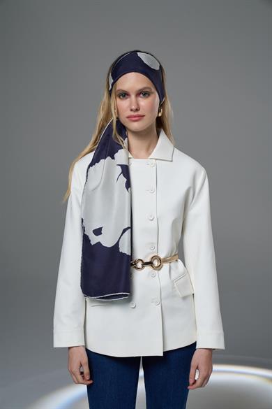 MAHİ PAMUK İPEK ŞAL 70*190 – LACİVERT