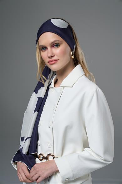 MAHİ PAMUK İPEK ŞAL 70*190 – LACİVERT