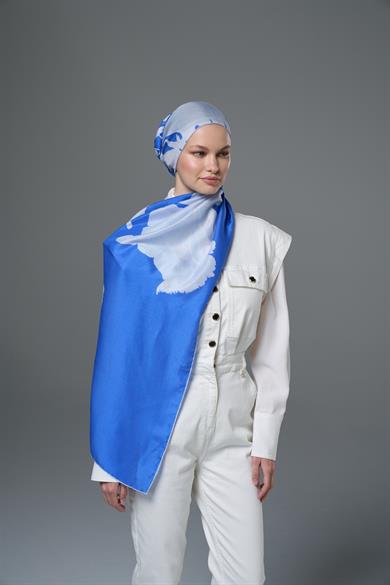 MAHİ PAMUK İPEK ŞAL 70*190 – MAVİ