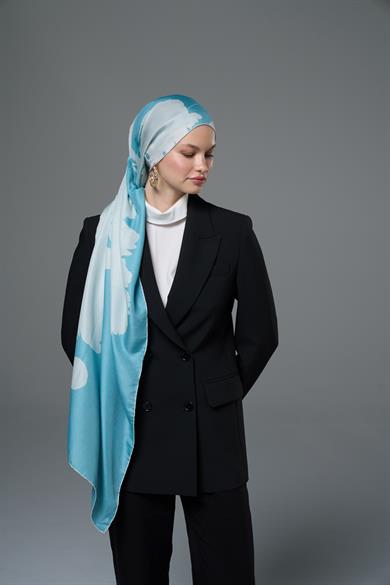 MAHİ PAMUK İPEK ŞAL 70*190 – TURKUAZ
