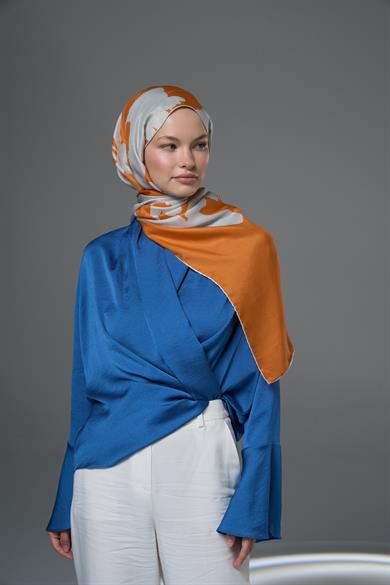 MAHİ PAMUK İPEK ŞAL 70*190 – TURUNCU