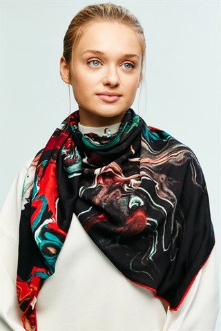 RAKS MODAL İPEK KARE ŞAL 115x115