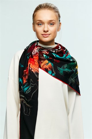 RAKS MODAL İPEK KARE ŞAL 115x115