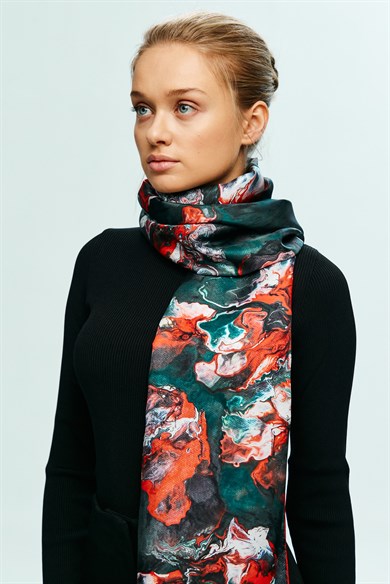 MAİ SIR TİVİL İPEK ŞAL 75x200