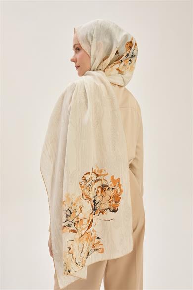 MECZ KREP İPEK ŞAL 70*190 CM - CAMEL