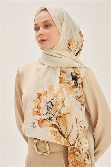 MECZ KREP İPEK ŞAL 70*190 CM - CAMEL